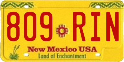 NM license plate 809RIN