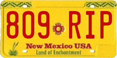 NM license plate 809RIP