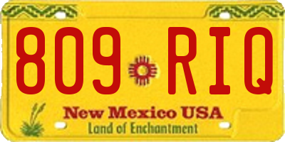 NM license plate 809RIQ