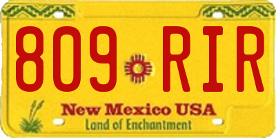 NM license plate 809RIR