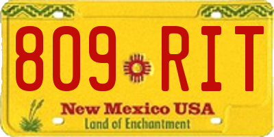 NM license plate 809RIT