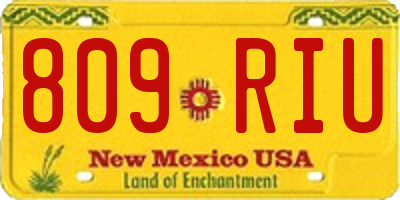 NM license plate 809RIU