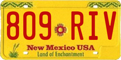 NM license plate 809RIV