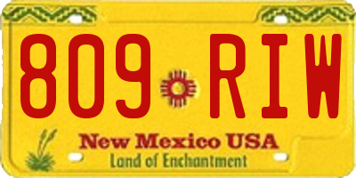 NM license plate 809RIW