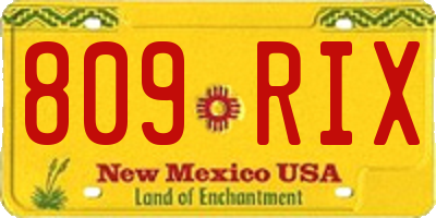 NM license plate 809RIX