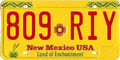 NM license plate 809RIY