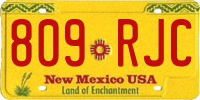 NM license plate 809RJC
