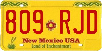 NM license plate 809RJD