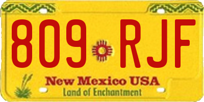 NM license plate 809RJF