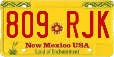 NM license plate 809RJK