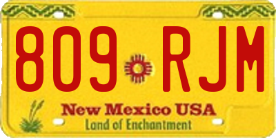 NM license plate 809RJM