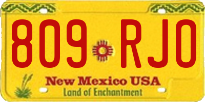 NM license plate 809RJO