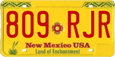 NM license plate 809RJR