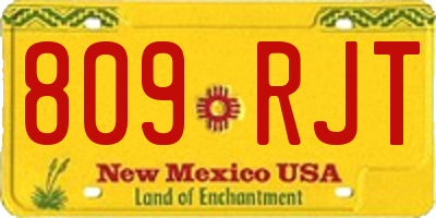NM license plate 809RJT