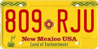 NM license plate 809RJU
