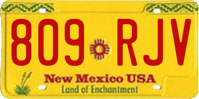 NM license plate 809RJV
