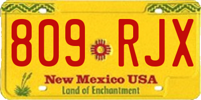 NM license plate 809RJX