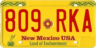 NM license plate 809RKA