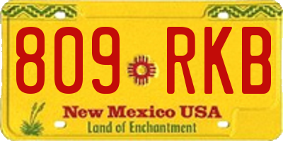 NM license plate 809RKB