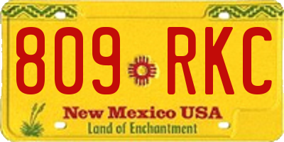 NM license plate 809RKC