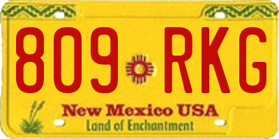 NM license plate 809RKG