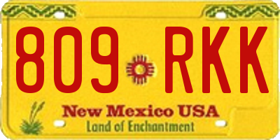 NM license plate 809RKK