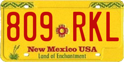 NM license plate 809RKL