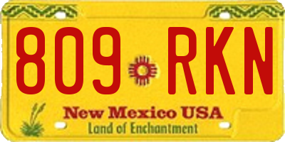 NM license plate 809RKN