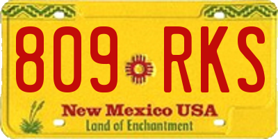 NM license plate 809RKS