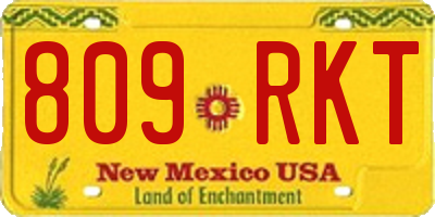 NM license plate 809RKT