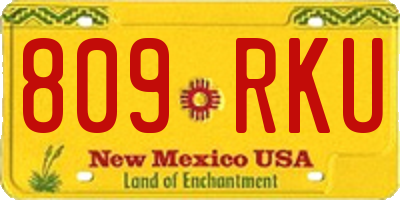 NM license plate 809RKU