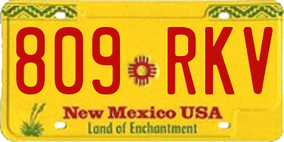 NM license plate 809RKV