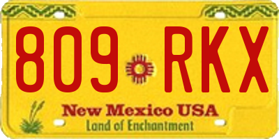 NM license plate 809RKX