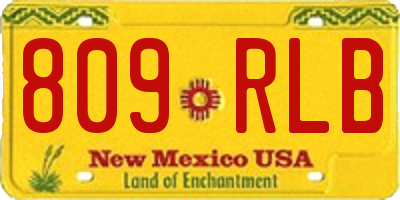 NM license plate 809RLB