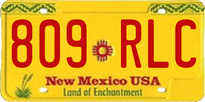 NM license plate 809RLC
