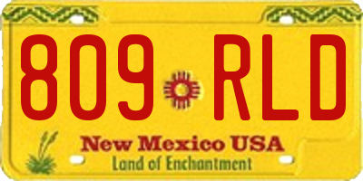 NM license plate 809RLD
