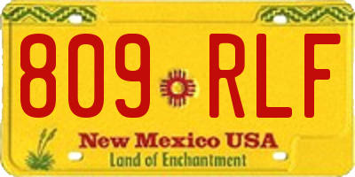 NM license plate 809RLF