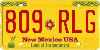 NM license plate 809RLG