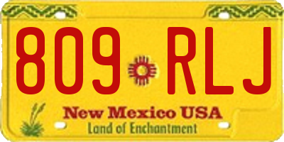 NM license plate 809RLJ