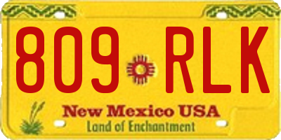 NM license plate 809RLK