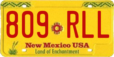 NM license plate 809RLL