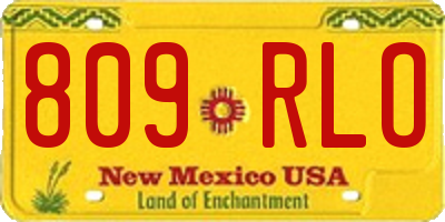 NM license plate 809RLO