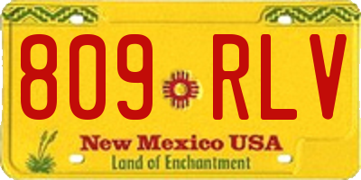 NM license plate 809RLV