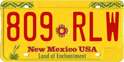 NM license plate 809RLW
