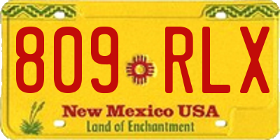 NM license plate 809RLX