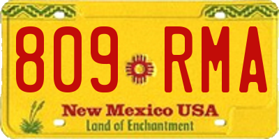 NM license plate 809RMA