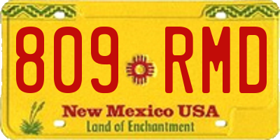 NM license plate 809RMD