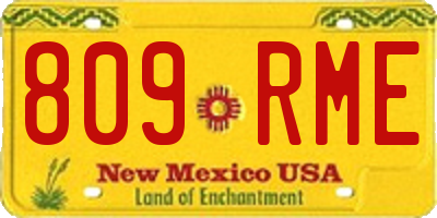 NM license plate 809RME