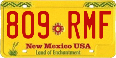 NM license plate 809RMF