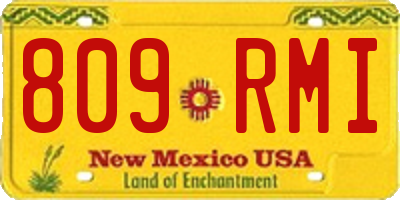 NM license plate 809RMI